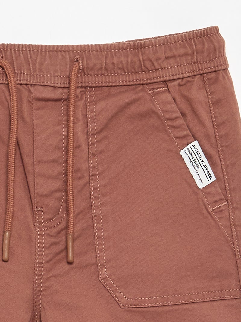 Jogpant avec cordons de serrage Marron - Kiabi