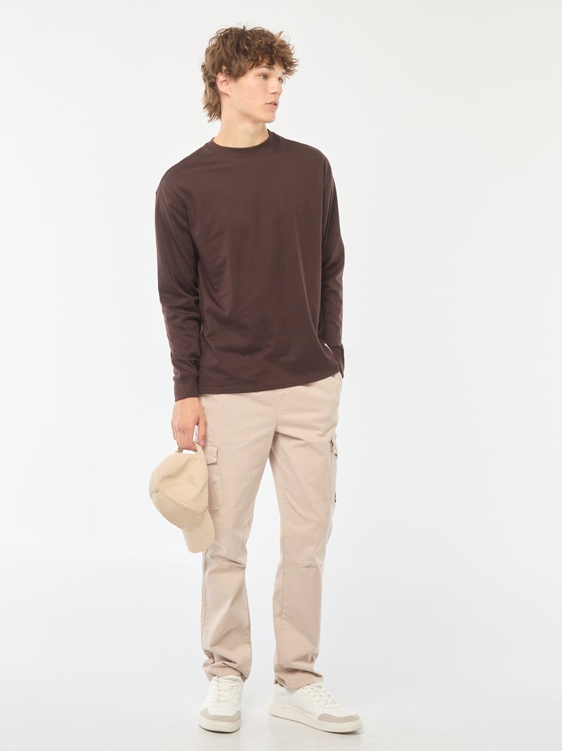 Jogpant avec poches à rabat Beige - Kiabi