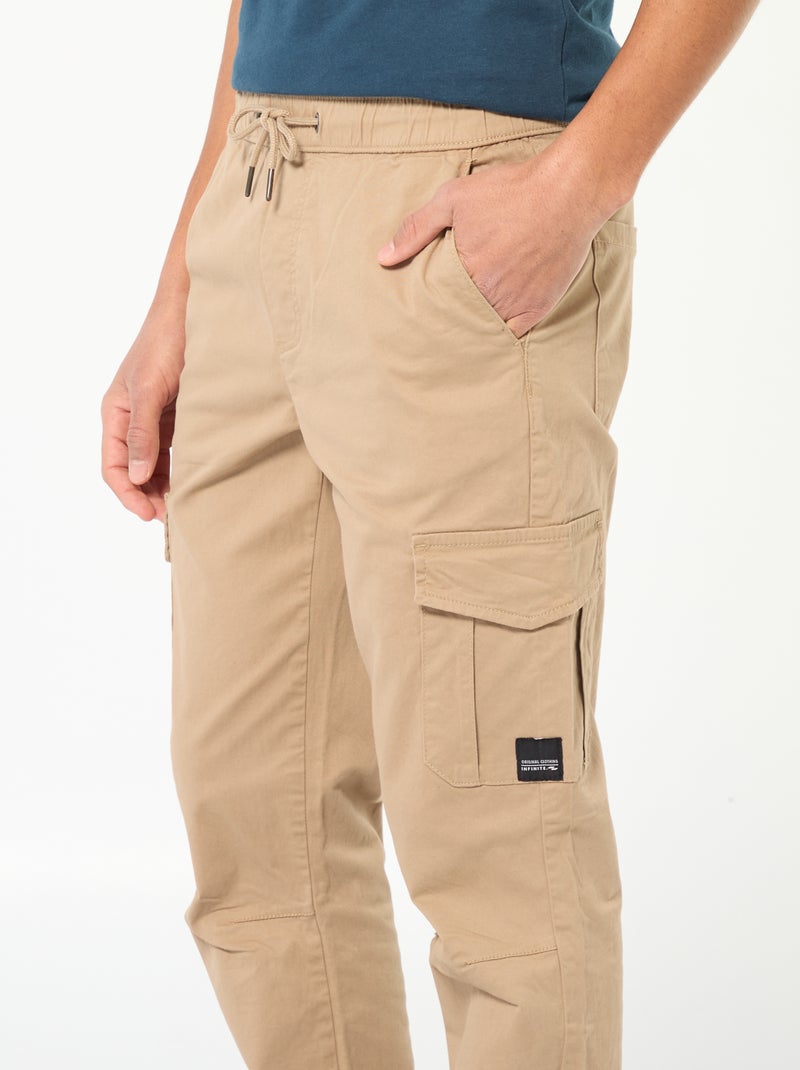 Jogpant avec poches à rabat Beige - Kiabi