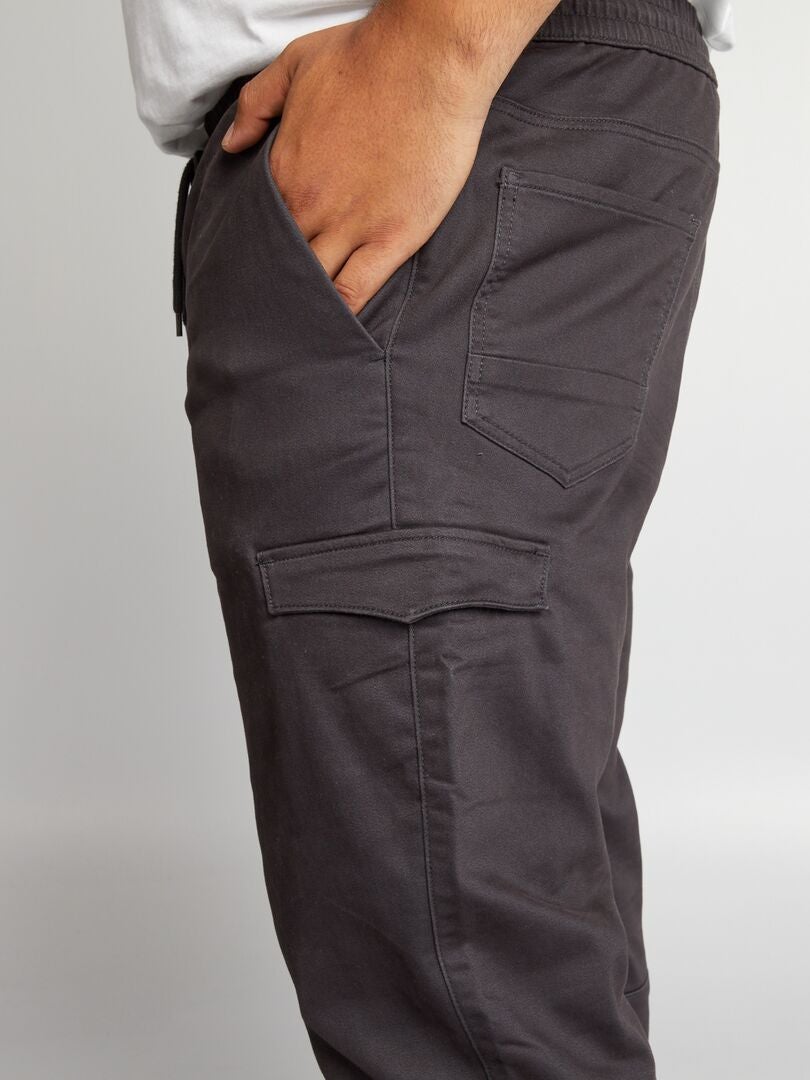 Jogpant avec poches à rabat Noir gris - Kiabi