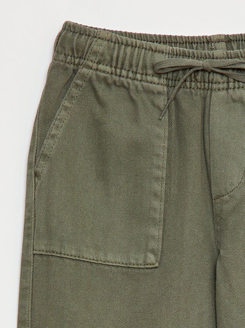 Jogpant avec taille élastiquée avec liens de serrage Vert - Kiabi