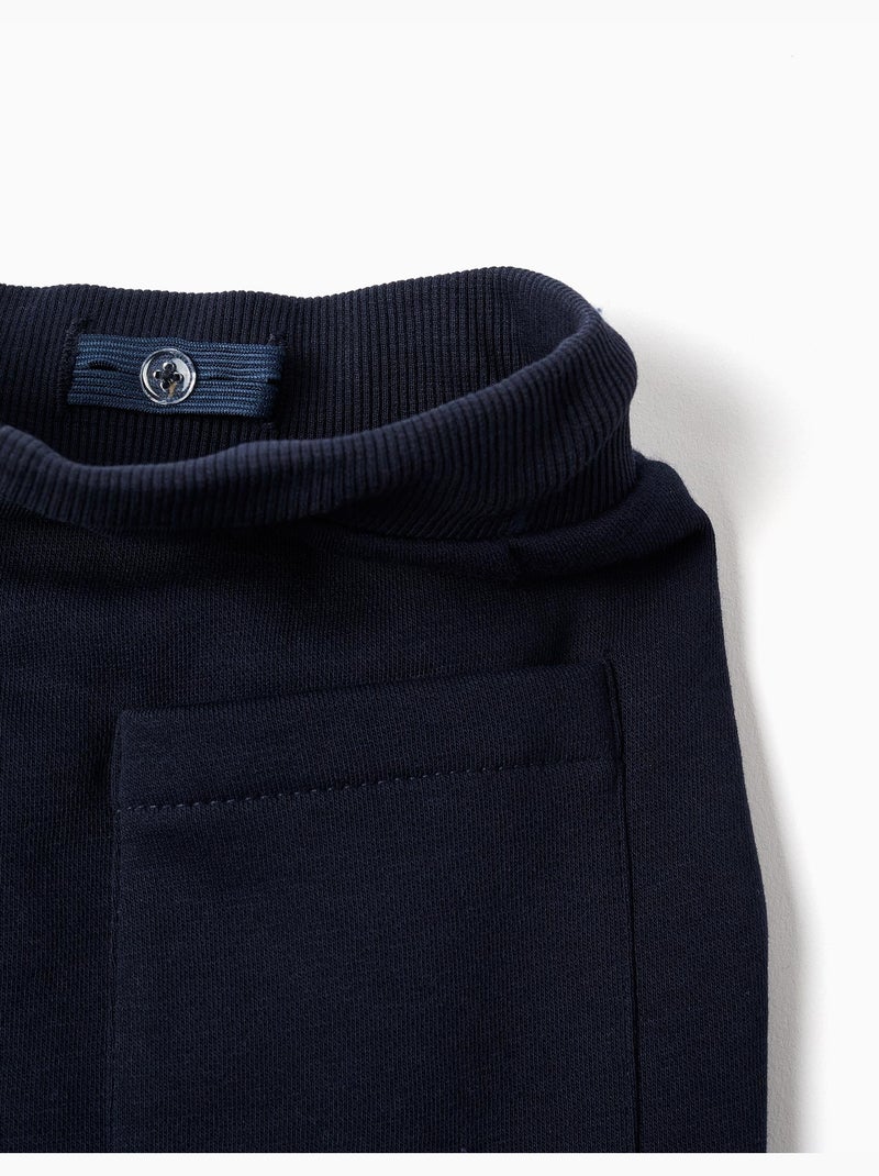 Jogpant cargo en coton peigné à imprimé Creative Bleu foncé - Kiabi