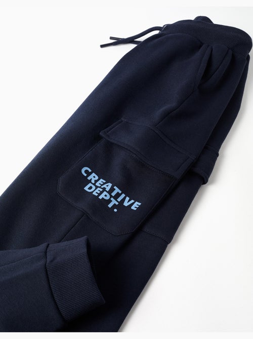 Jogpant cargo en coton peigné à imprimé Creative - Kiabi