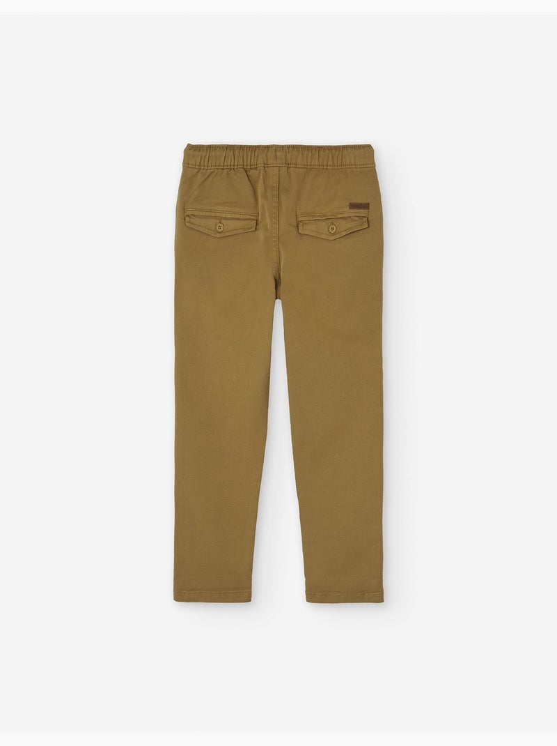 Jogpant en coton avec cordon de serrage Marron - Kiabi