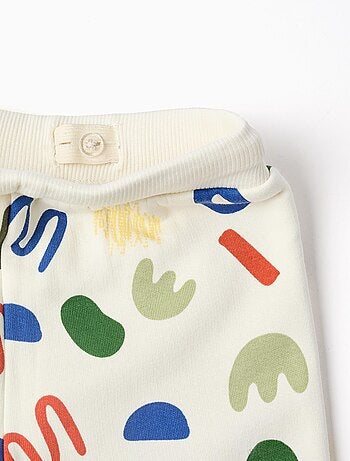 Jogpant en coton peigné à motif coloré