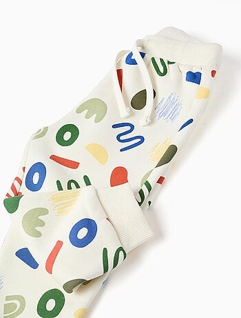 Jogpant en coton peigné à motif coloré