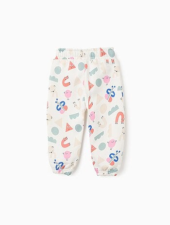 Jogpant en coton polyester peigné avec Motif