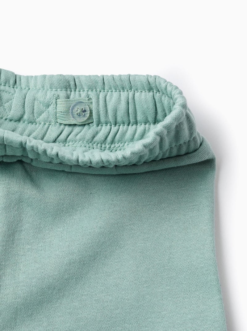 Jogpant en coton polyester peigné avec Poches Cargo Vert clair - Kiabi