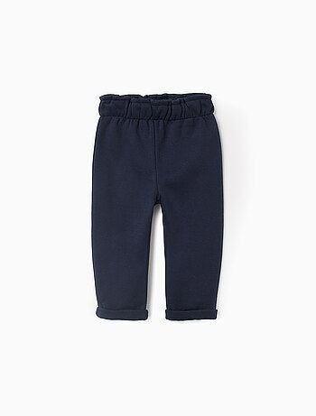 Jogpant en coton polyester peigné avec Taille Paperbag