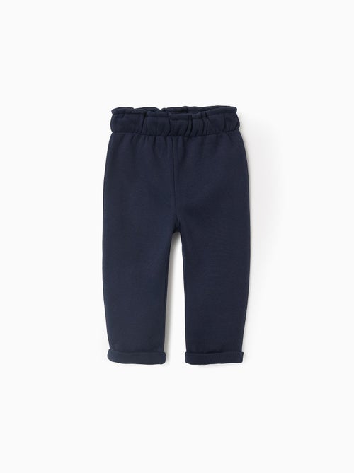 Jogpant en coton polyester peigné avec Taille Paperbag - Kiabi