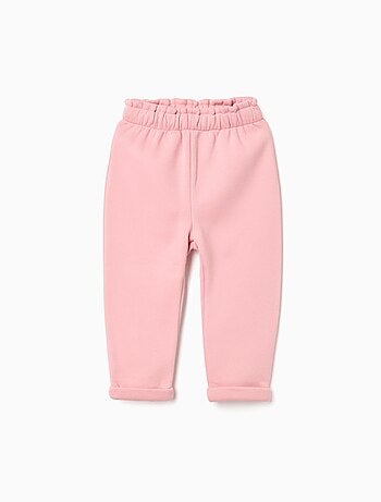 Jogpant en coton polyester peigné avec Taille Paperbag