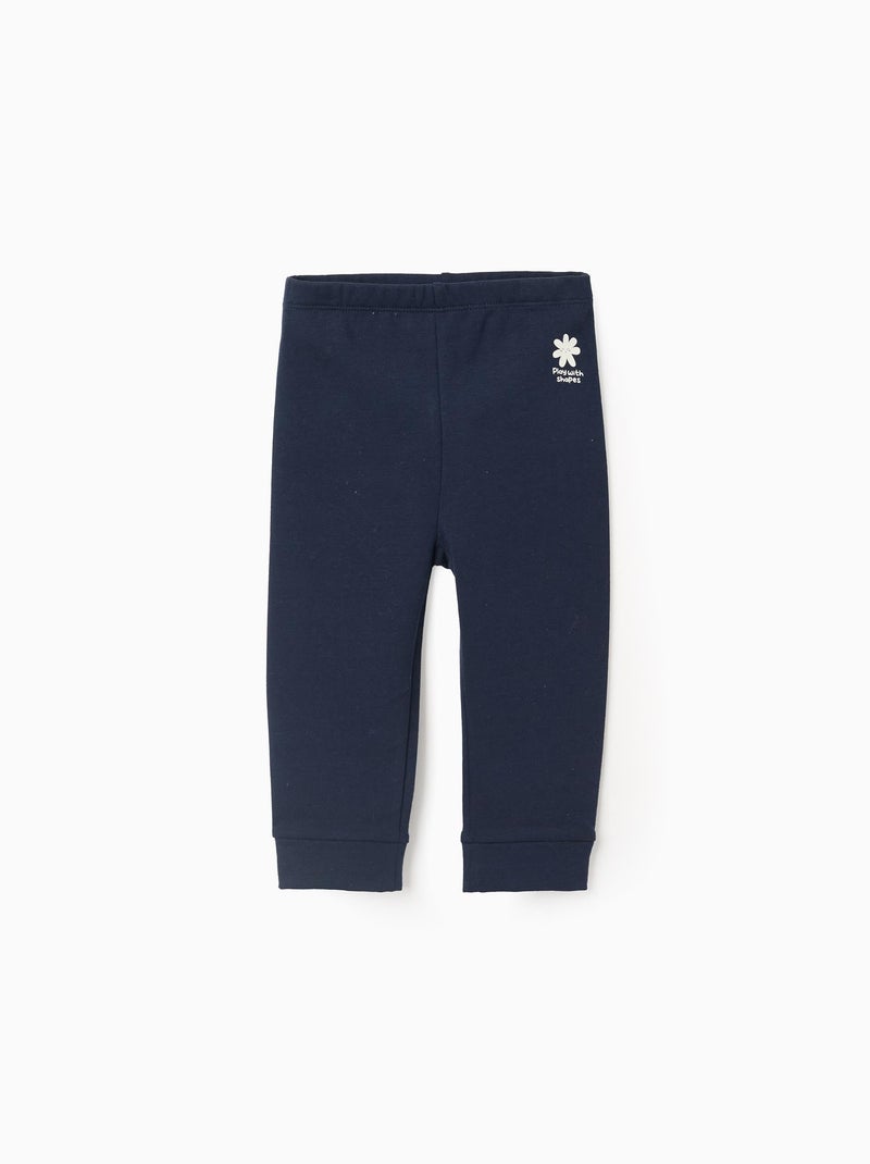 Jogpant en coton polyester peigné Bleu foncé - Kiabi