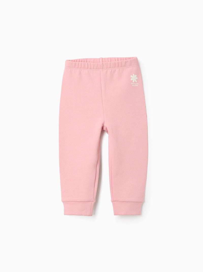 Jogpant en coton polyester peigné Rose clair - Kiabi