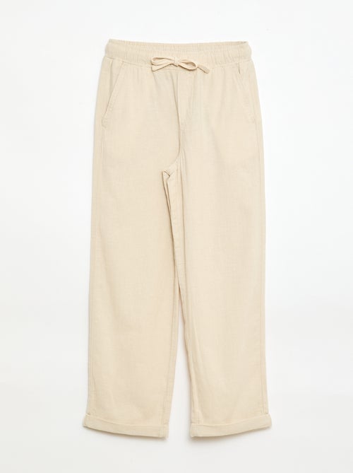 Jogpant en lin mélangé - Kiabi