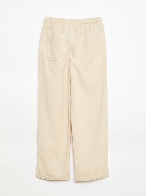 Jogpant en lin mélangé - Kiabi