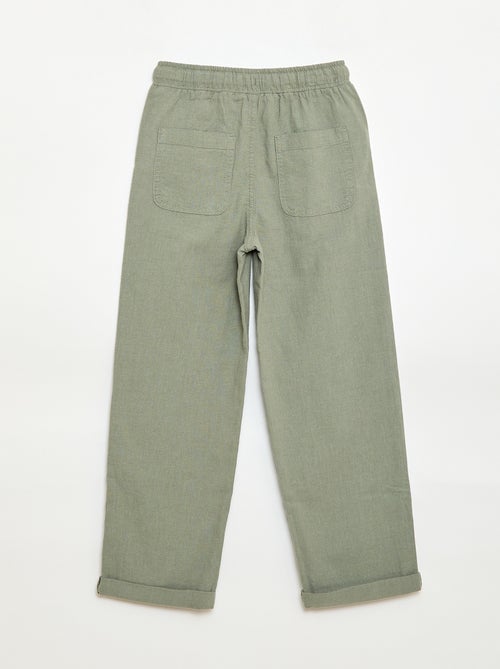 Jogpant en lin mélangé - Kiabi