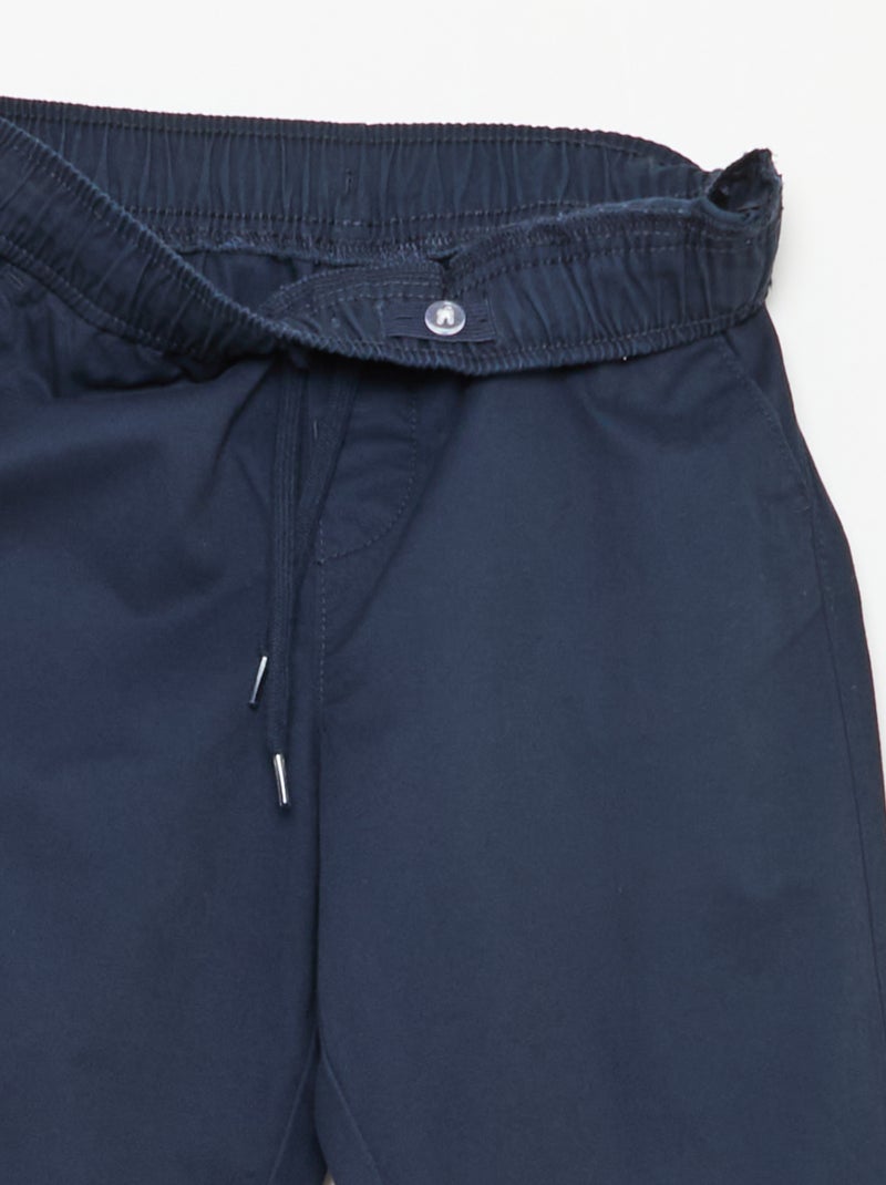 Jogpant uni avec ourlets Bleu - Kiabi