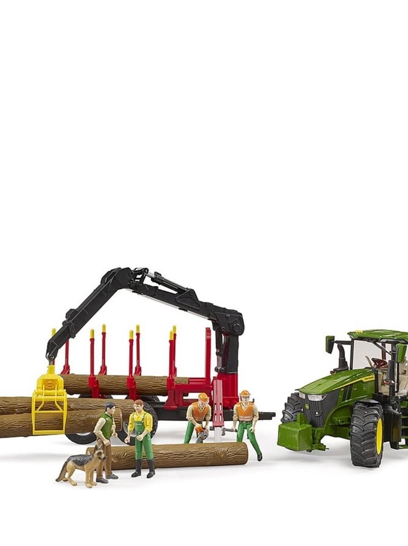 John Deere 7R avec remorque forestière et 4 troncs d'arbre N/A - Kiabi