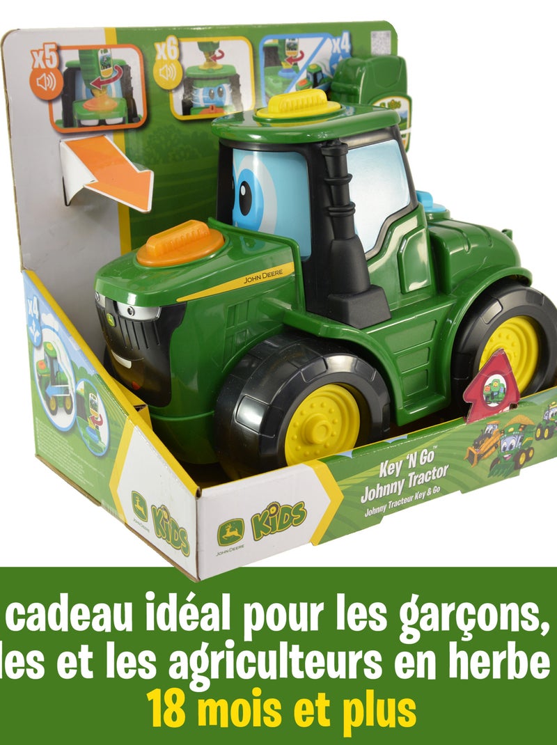 Johnny tracteur key & go -  interactif dès 18 mois Vert - Kiabi