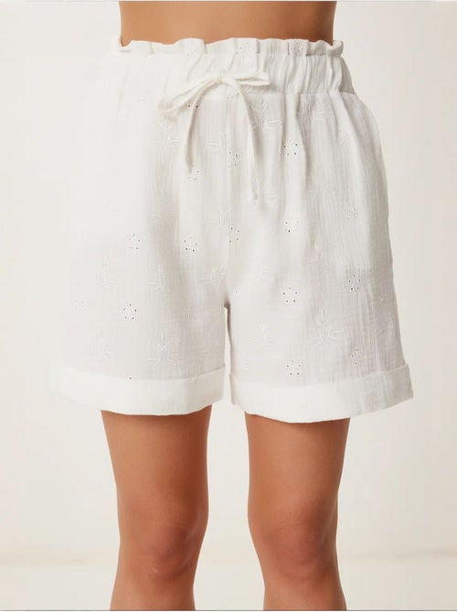 Joli mini-short taille haute à cordon de serrage avec détail de bordure istanbul - Kiabi Joli mini-short taille haute à cordon de serrage avec détail de bordure istanbul - Kiabi