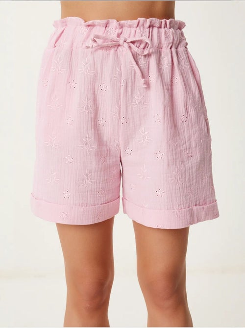 Joli mini-short taille haute à cordon de serrage avec détail de bordure istanbul - Kiabi
