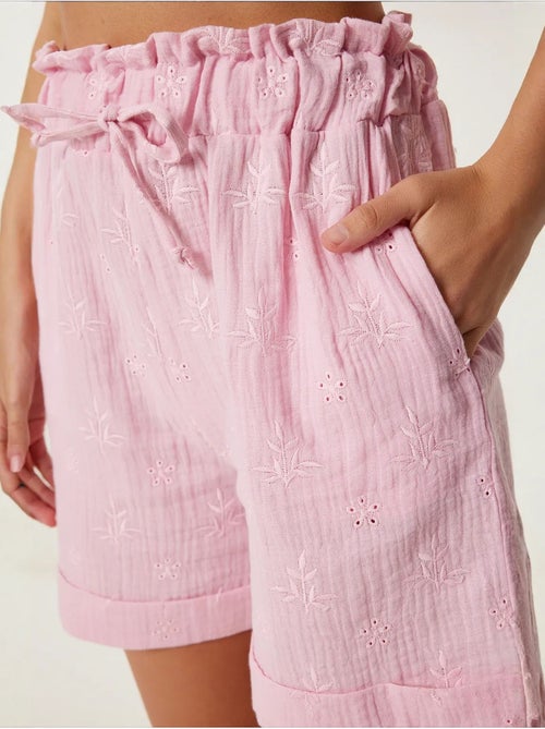 Joli mini-short taille haute à cordon de serrage avec détail de bordure istanbul - Kiabi