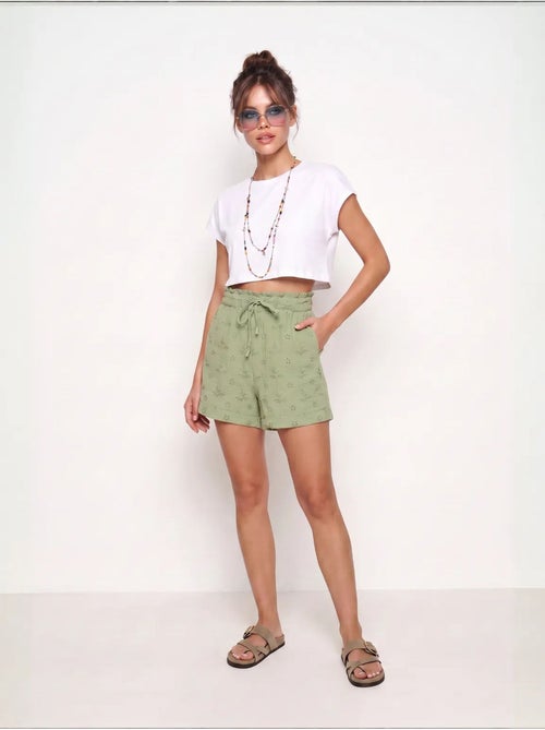 Joli mini-short taille haute à cordon de serrage avec détail de bordure istanbul - Kiabi Joli mini-short taille haute à cordon de serrage avec détail de bordure istanbul - Kiabi