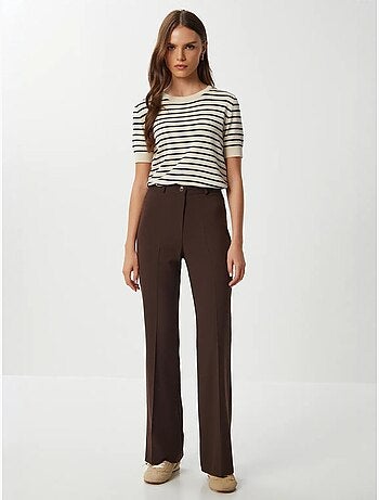 Joli pantalon évasé taille haute avec fermeture éclair istanbul