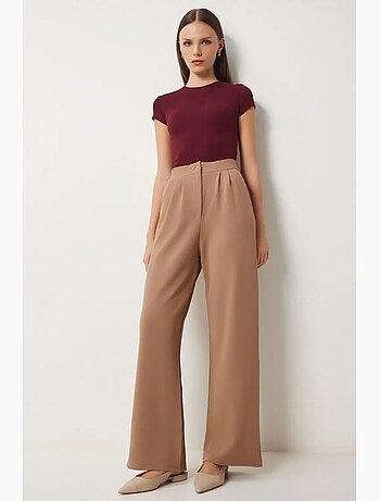 Joli pantalon rayé taille haute à jambes larges istanbul