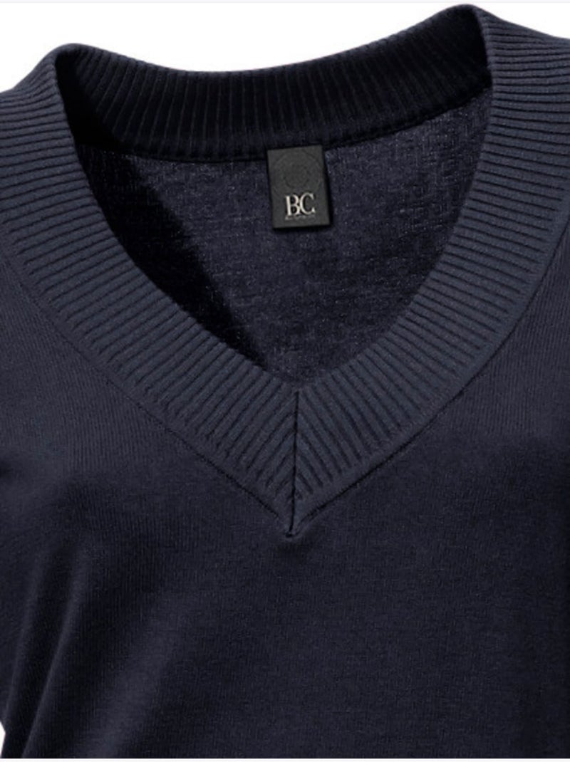 Joli Pull Basique à Encolure En V - Taille Standard - Helline Bleu marine - Kiabi