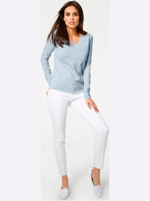 Joli Pull Basique à Encolure En V - Taille Standard - helline - Kiabi