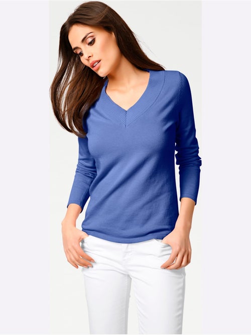 Joli Pull Basique à Encolure En V - Taille Standard - helline - Kiabi