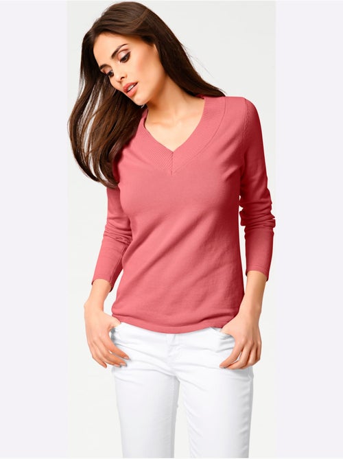 Joli Pull Basique à Encolure En V - Taille Standard - helline - Kiabi