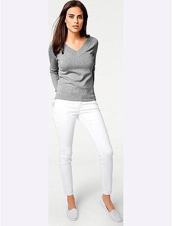 Joli Pull Basique à Encolure En V - Taille Standard - helline