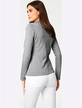 Joli Pull Basique à Encolure En V - Taille Standard - helline