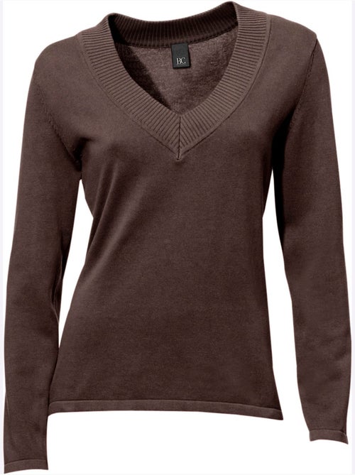 Joli Pull Basique à Encolure En V - Taille Standard - helline - Kiabi