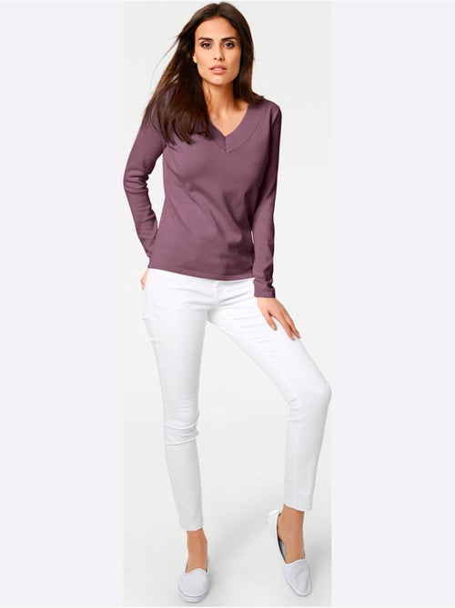 Joli Pull Basique à Encolure En V - Taille Standard - helline - Kiabi