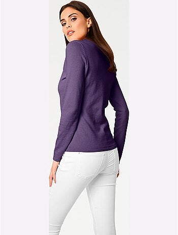Joli Pull Basique à Encolure En V - Taille Standard - helline
