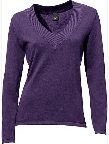 Joli Pull Basique à Encolure En V - Taille Standard - helline