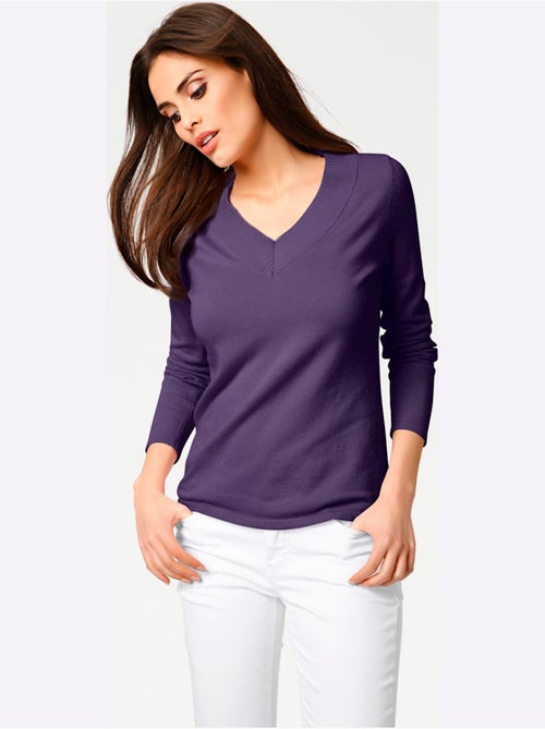 Joli Pull Basique à Encolure En V - Taille Standard - helline - Kiabi