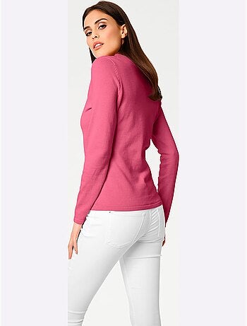 Joli Pull Basique à Encolure En V - Taille Standard - helline