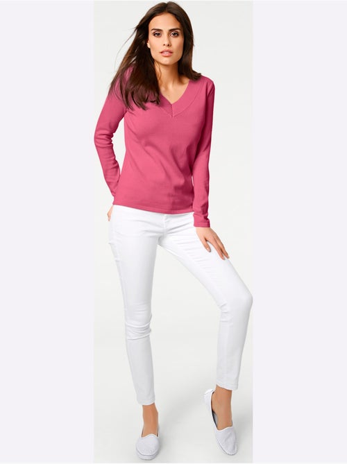 Joli Pull Basique à Encolure En V - Taille Standard - helline - Kiabi