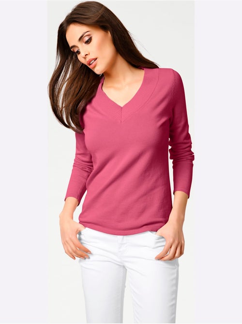 Joli Pull Basique à Encolure En V - Taille Standard - helline - Kiabi