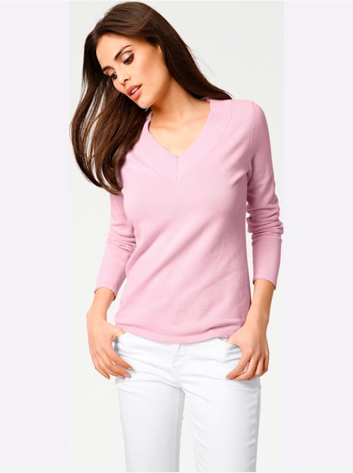 Joli Pull Basique à Encolure En V - Taille Standard - helline - Kiabi