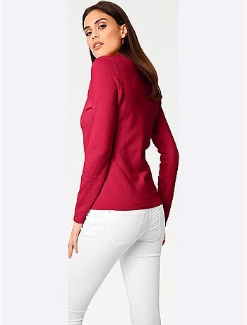 Joli Pull Basique à Encolure En V - Taille Standard - helline