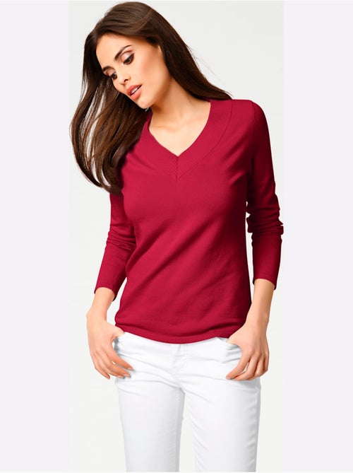 Joli Pull Basique à Encolure En V - Taille Standard - helline - Kiabi