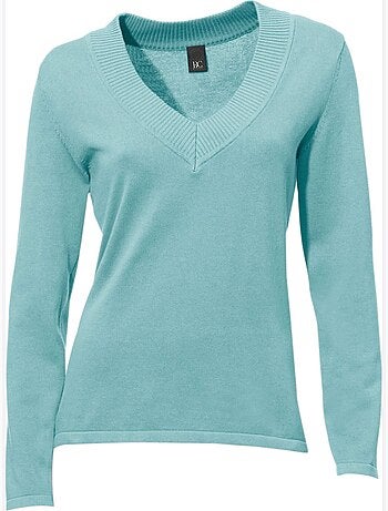 Joli Pull Basique à Encolure En V - Taille Standard - helline