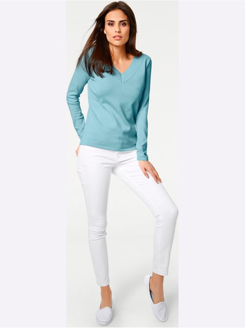 Joli Pull Basique à Encolure En V - Taille Standard - helline - Kiabi
