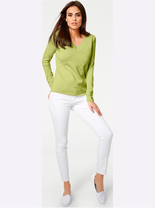 Joli Pull Basique à Encolure En V - Taille Standard - helline - Kiabi