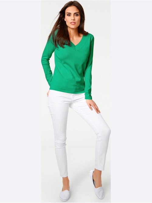 Joli Pull Basique à Encolure En V - Taille Standard - helline - Kiabi